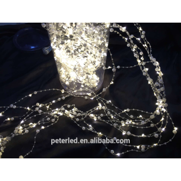 Aurora LED pearls copper wite string lights with star shape for decoration